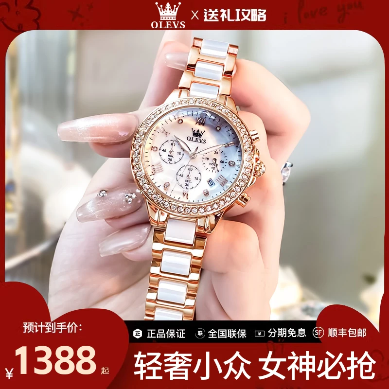 2025年瑞士新款正品女士手表女款小众轻奢女式防水女表女士机械表