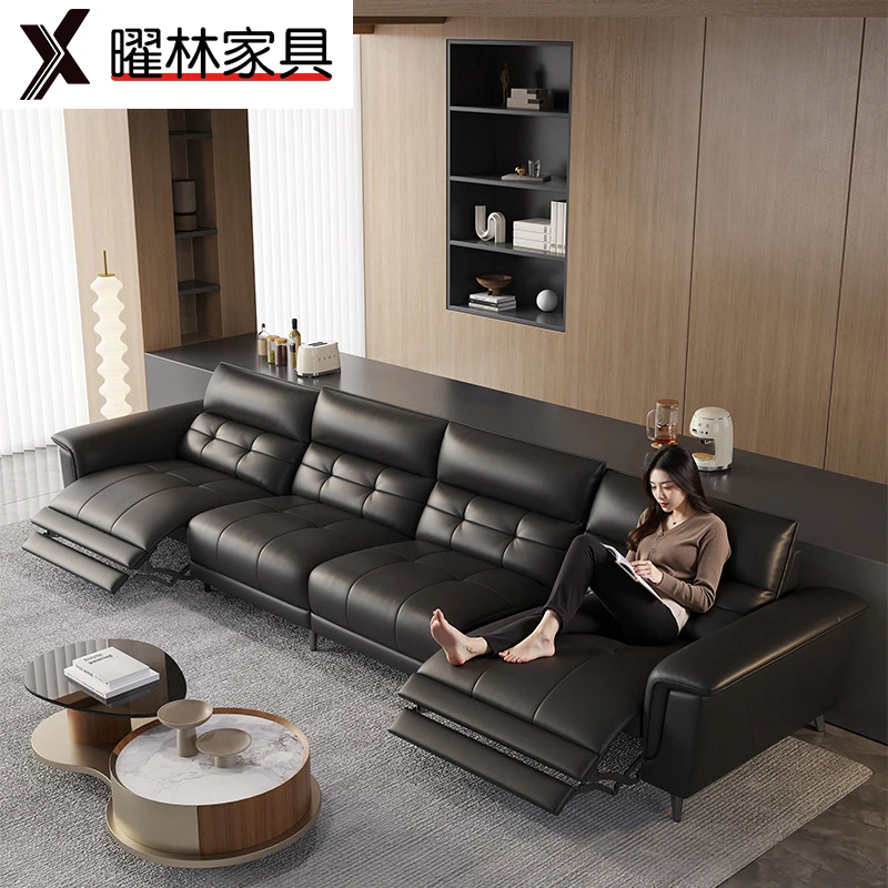 曜林原创半青皮头层牛皮多功能电动真皮沙发零靠墙头等舱客厅家用