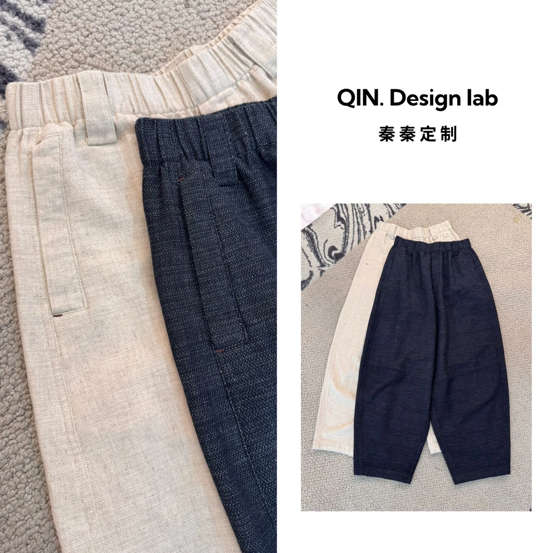 【ROW家亚麻九分裤】清冷侘寂*比利时 弯刀裤窄版阔腿春夏松紧腰