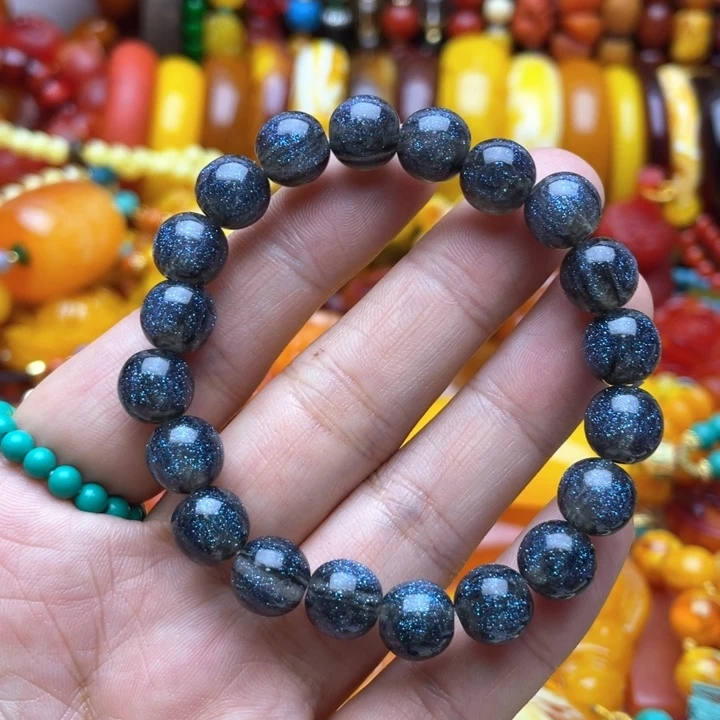 树脂制品5号蓝色手串