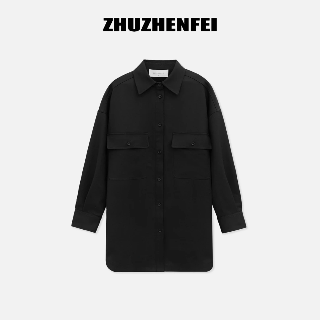 ZHUZHENFEI 【墨影栖风】简约宽松百搭休闲时尚长袖衬衫-Z353161