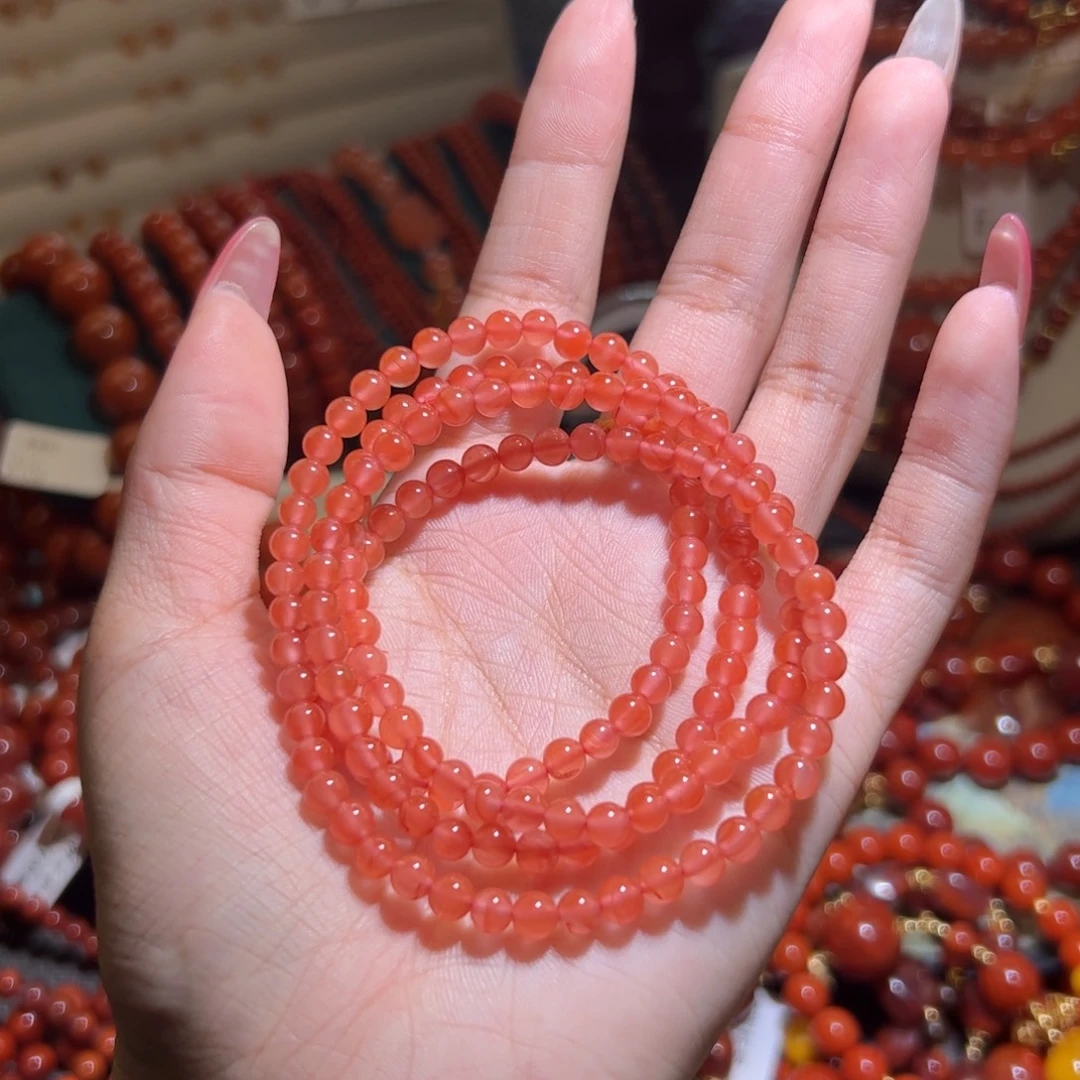 南红玛瑙未镶嵌手链4m