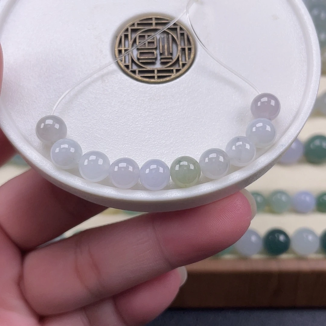 翡翠散珠天然翡翠a货卡6+