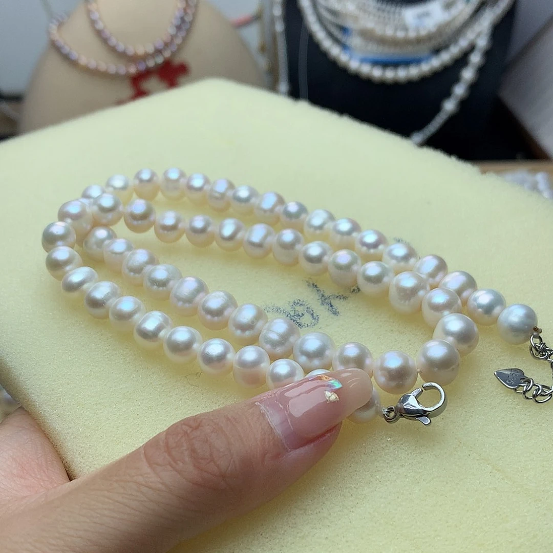 未镶嵌淡水珍珠8-9x29项链