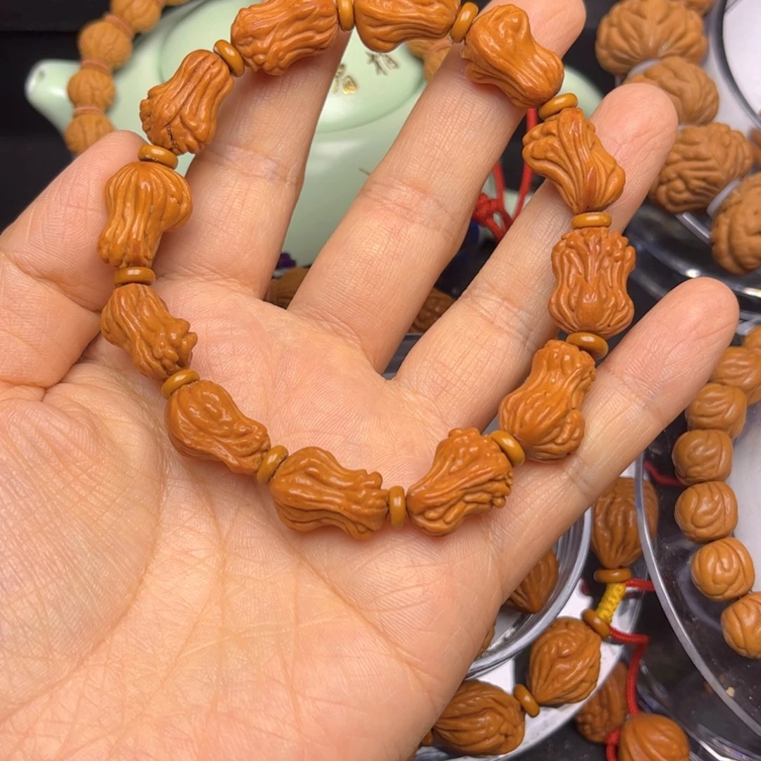 ༺***༻桃核吊坠龙纹桃核手串