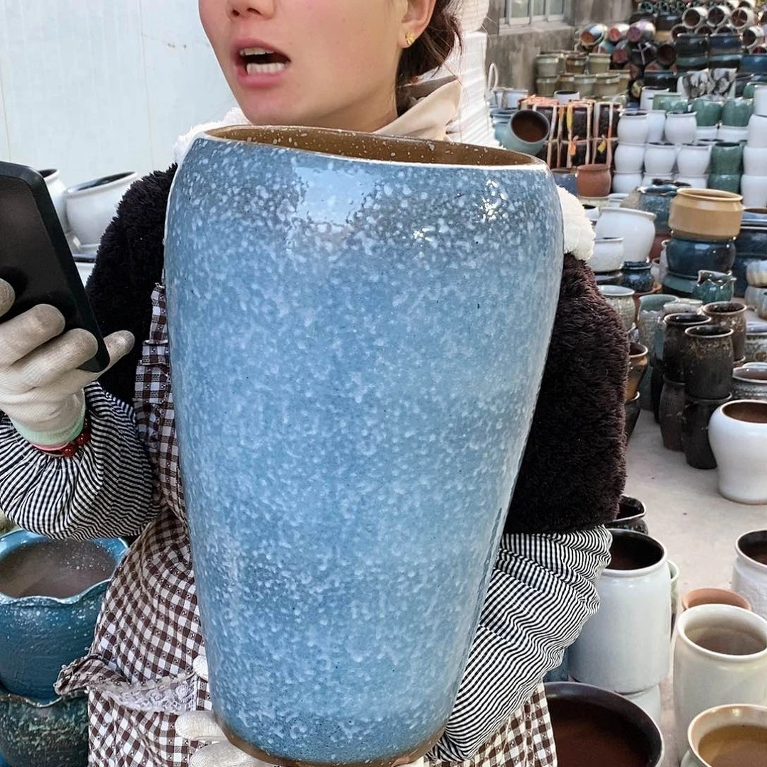 紫砂花盆瑕疵口20高38