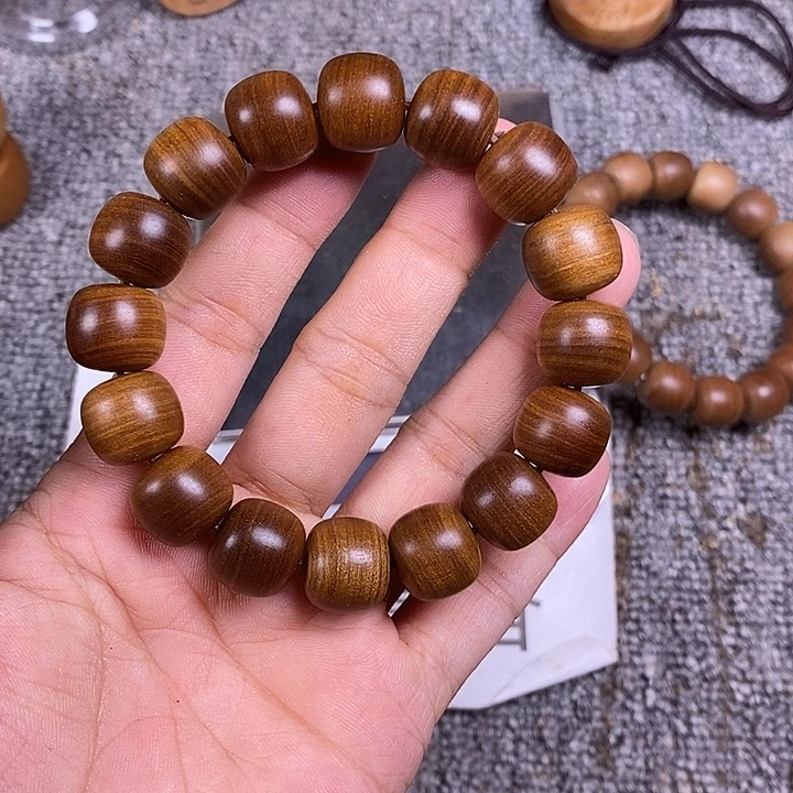 檀香木手串/手链老山檀香黑肉满纹树芯老料13/14沉水