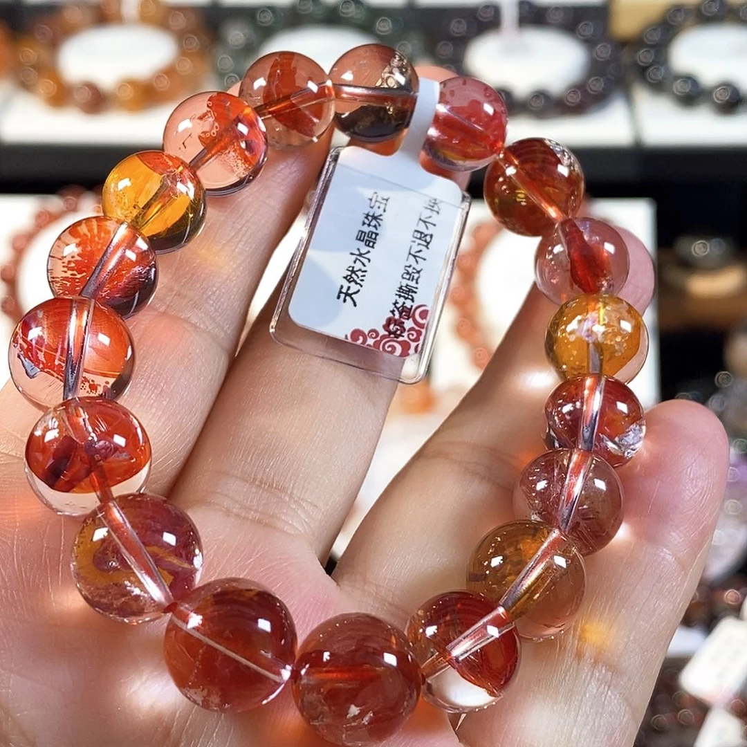 水晶手串未镶嵌锦鲤胶花