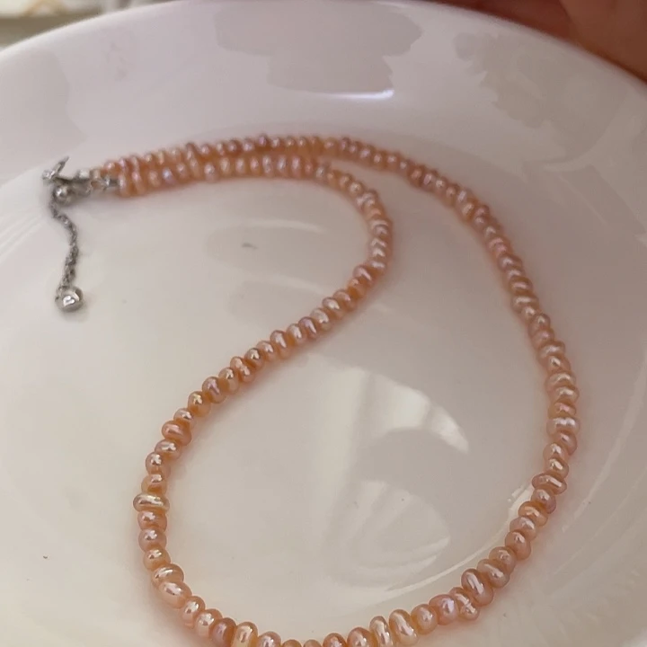 项链淡水珍珠银S925镶嵌