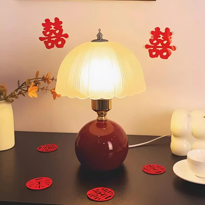 陪嫁新婚庆长明灯结婚氛围感婚房陶瓷台灯浪漫温馨床头灯新人礼物