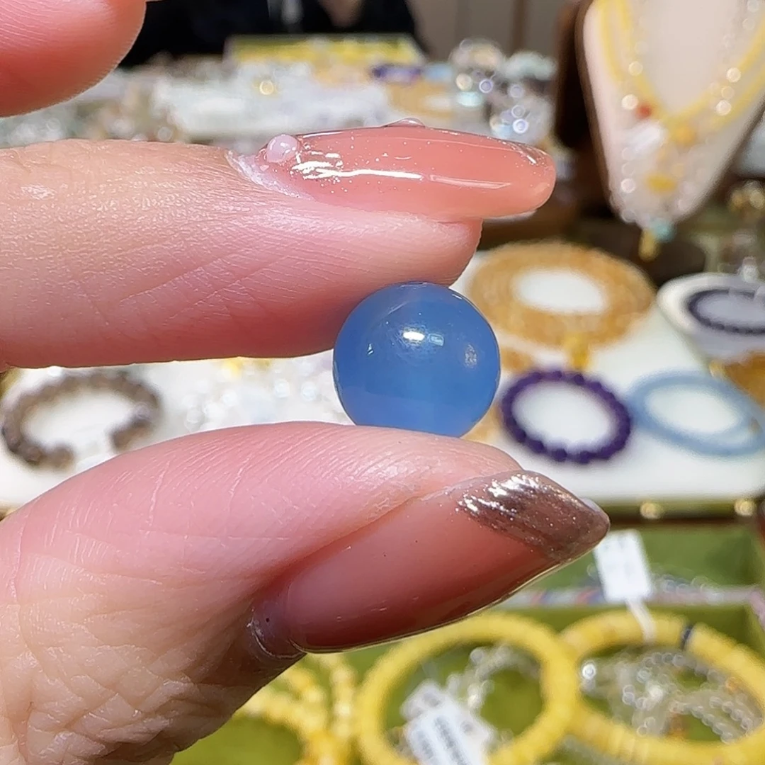 逆***C手串未镶嵌水晶天然海蓝宝单珠