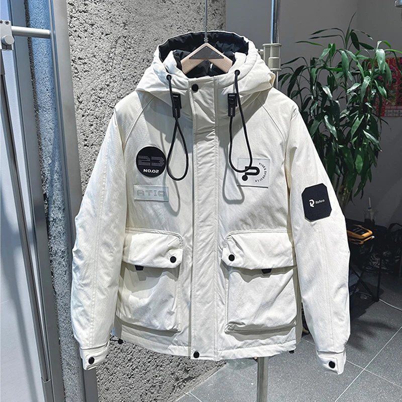 969-5506 冬季滑雪保暖锁温男士百搭时尚休闲潮流帅气修身棉外套