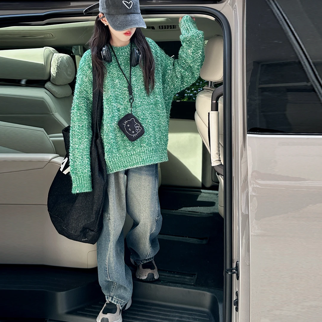 女童套装2025新款儿童秋冬装中大童女孩洋气休闲毛衣牛仔裤两件套