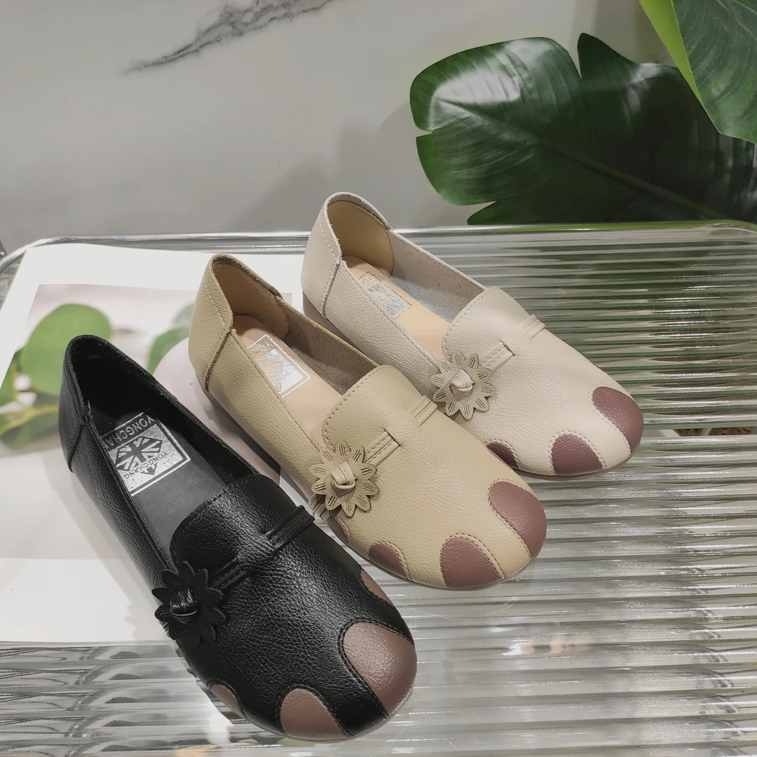 时尚百搭夏季新款平底一脚蹬妈妈豆豆鞋871或882或037(妈妈鞋)