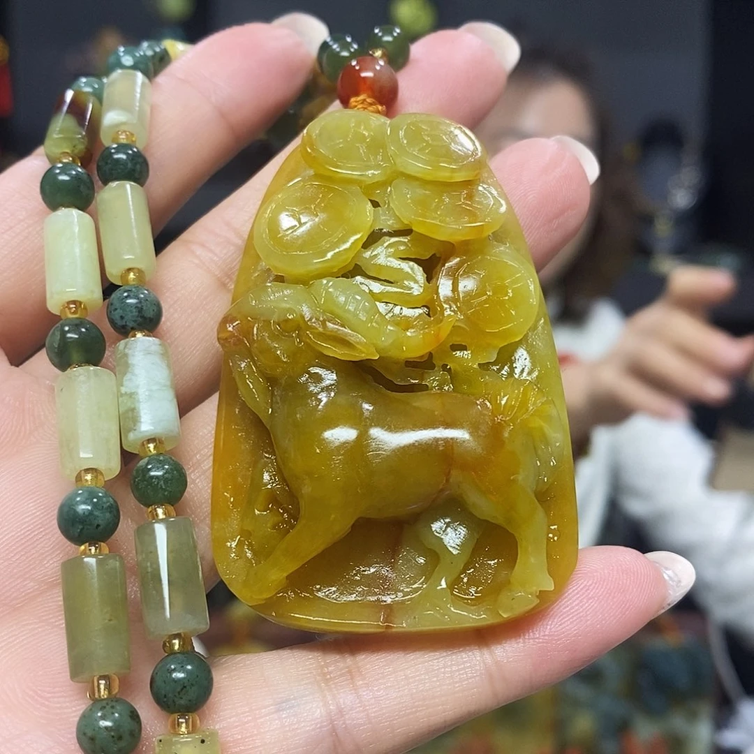未镶嵌岫玉挂件吊坠项链