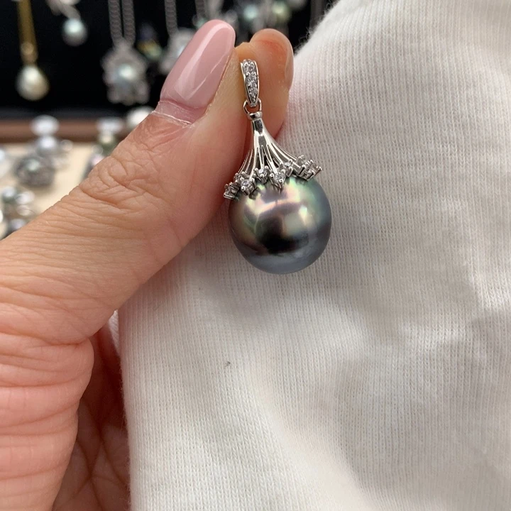 银S925镶嵌吊坠(赠链)海水珍珠