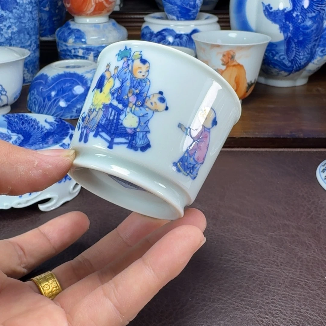 j***0瓷片当代景德镇陶瓷手绘茶具