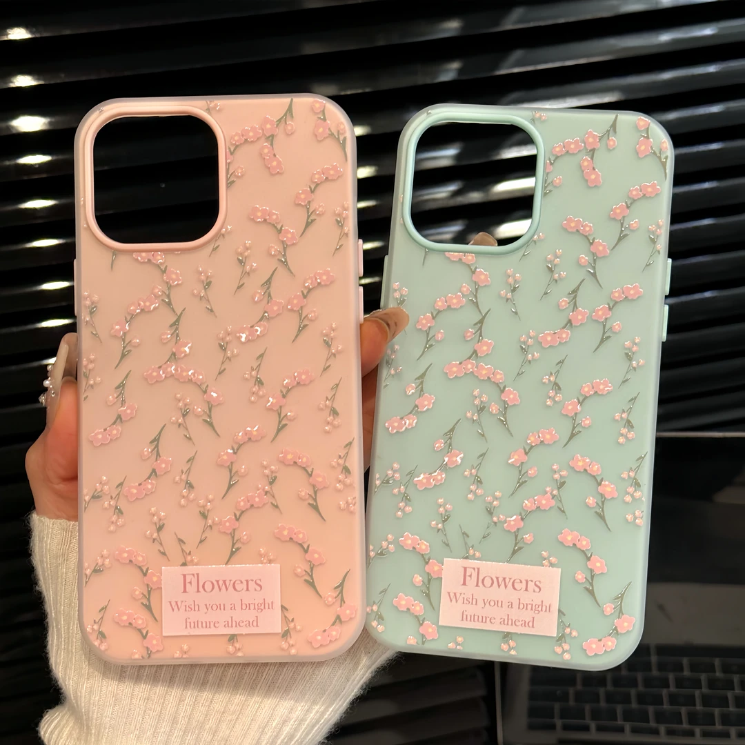 海棠花适用苹果16pro创意iPhone15果冻手机壳可爱防摔华为p60小众