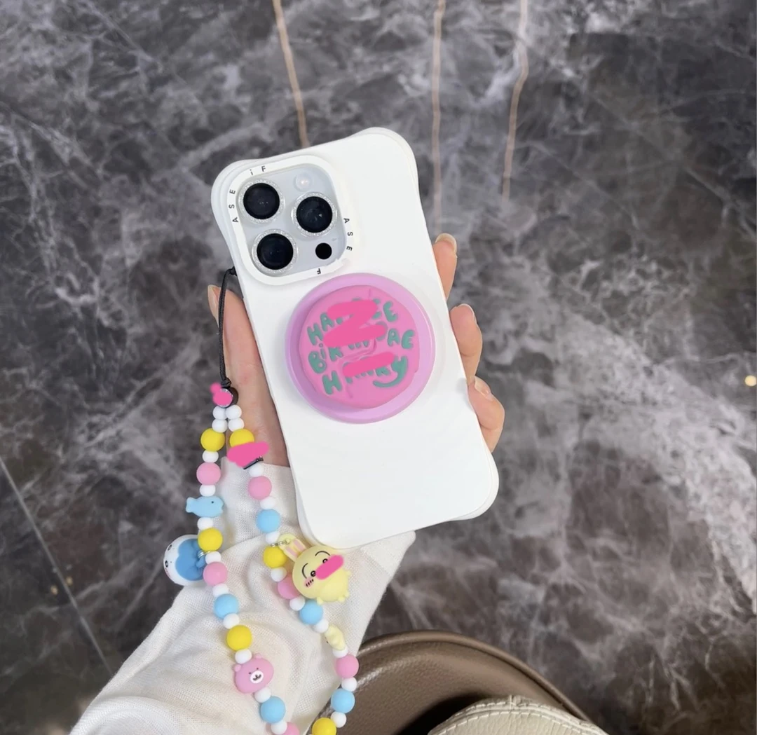 「露思同款」适用于纯色波漾磁吸手机壳简约高级16pro苹果手机壳