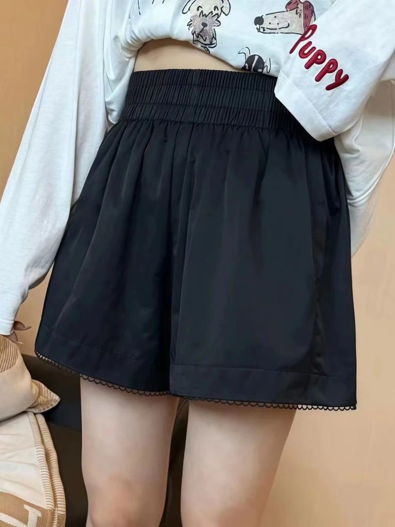 KM-夏季高腰显韩版a字瘦蓬蓬花边休闲短裤25380-20