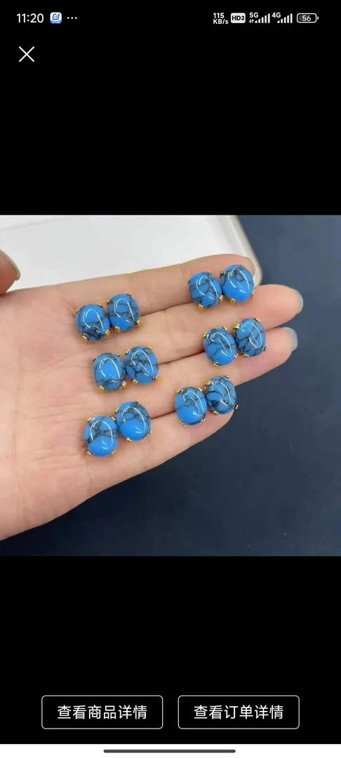 铜合金亚克力耳饰 藏式饰品民族风耳钉