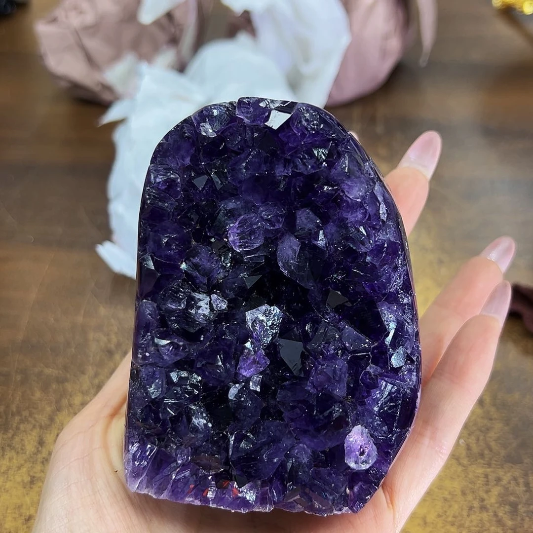 紫晶摆件未镶嵌天然