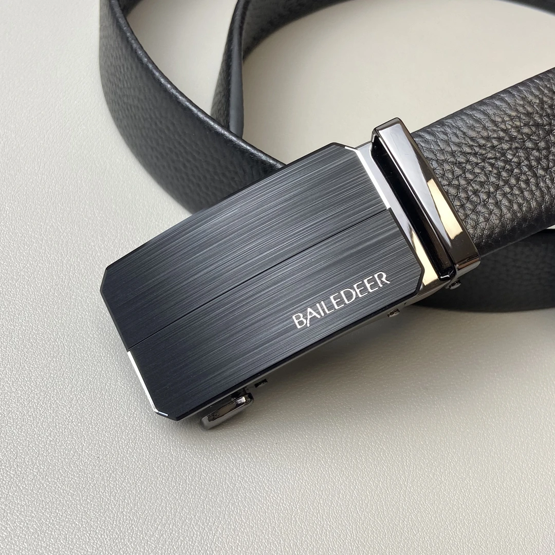 BAILEDEER官方正品真皮自动扣皮带头层牛皮腰带休闲商务正装裤带