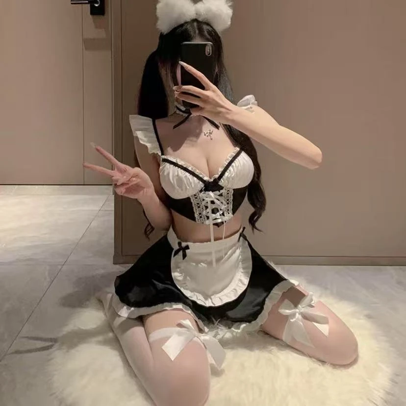 【甜美小蛋糕】【80-125斤】NO退NO换纯欲日系两件套JK辣妹睡裙套装