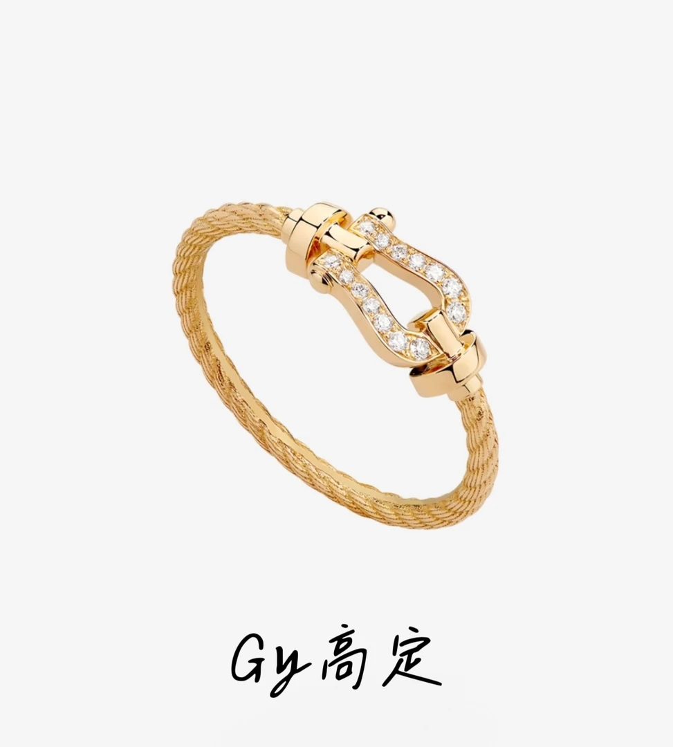 铜合金戒指 镀18k马蹄扣戒指时尚经典金色手工轻奢戒指