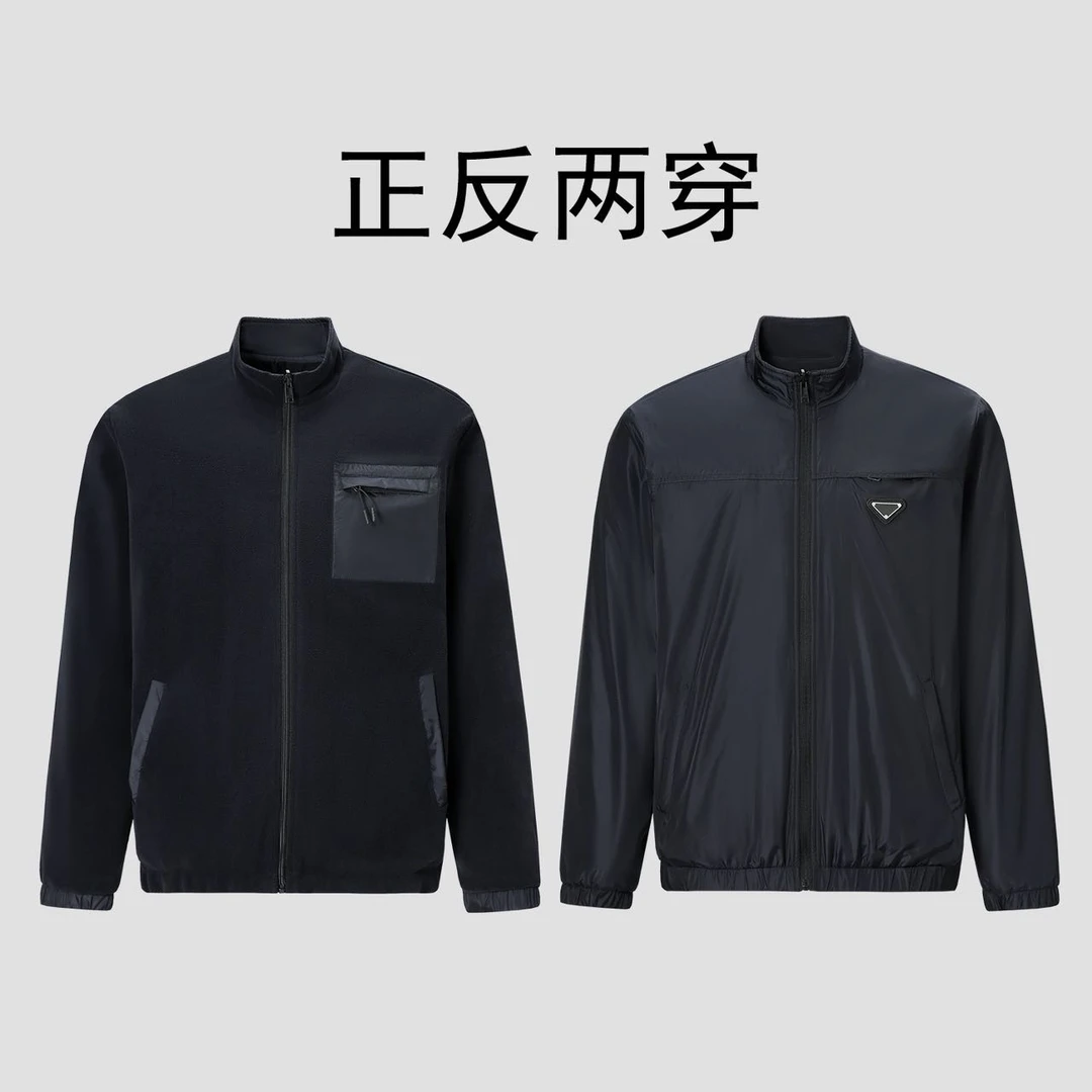 一衣两穿！意式经典！秋冬防风加绒保暖双面穿休闲夹克男士立领外套