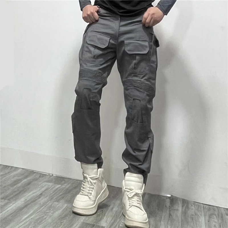 春秋男户外战术工装裤休闲修身多口袋束脚美式弹力防泼水登山直筒