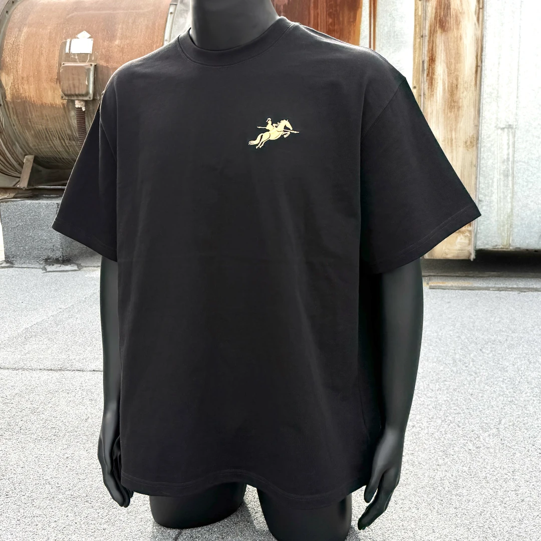 马踏东瀛黑色系夏季国潮重磅高级感休闲印花短袖T恤ins280克男生