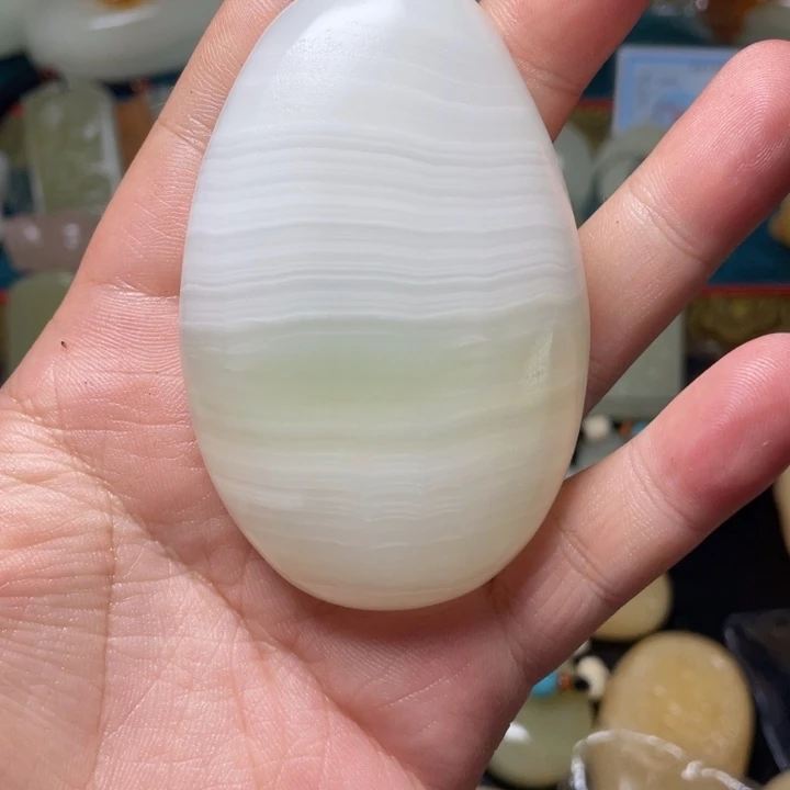 石材天然方解石手把件