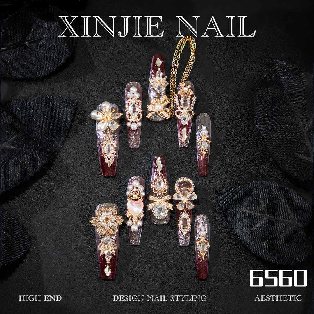 【朱丽叶】欣杰纯手工穿戴甲 纯欲风 高货 轻奢重工艺款6560