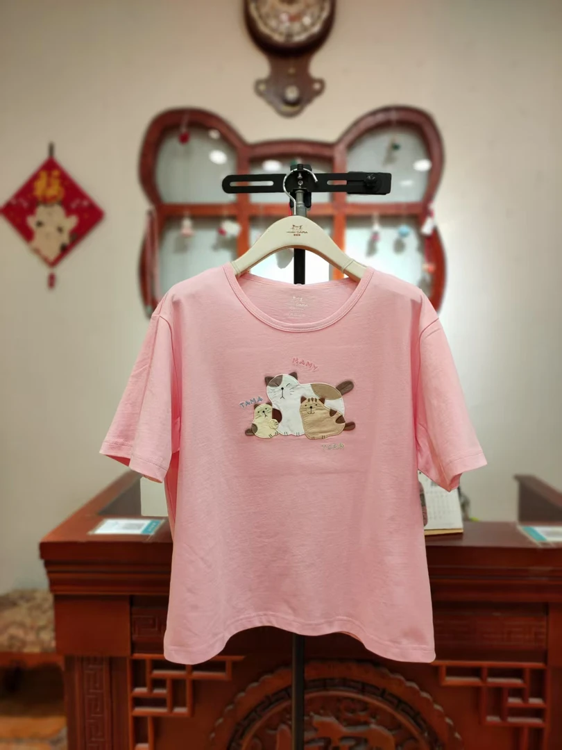 卡拉猫圆领休闲半袖