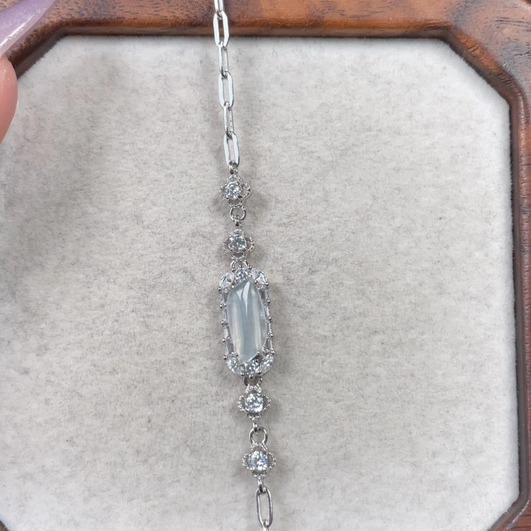 翡翠手链银S925镶嵌115580