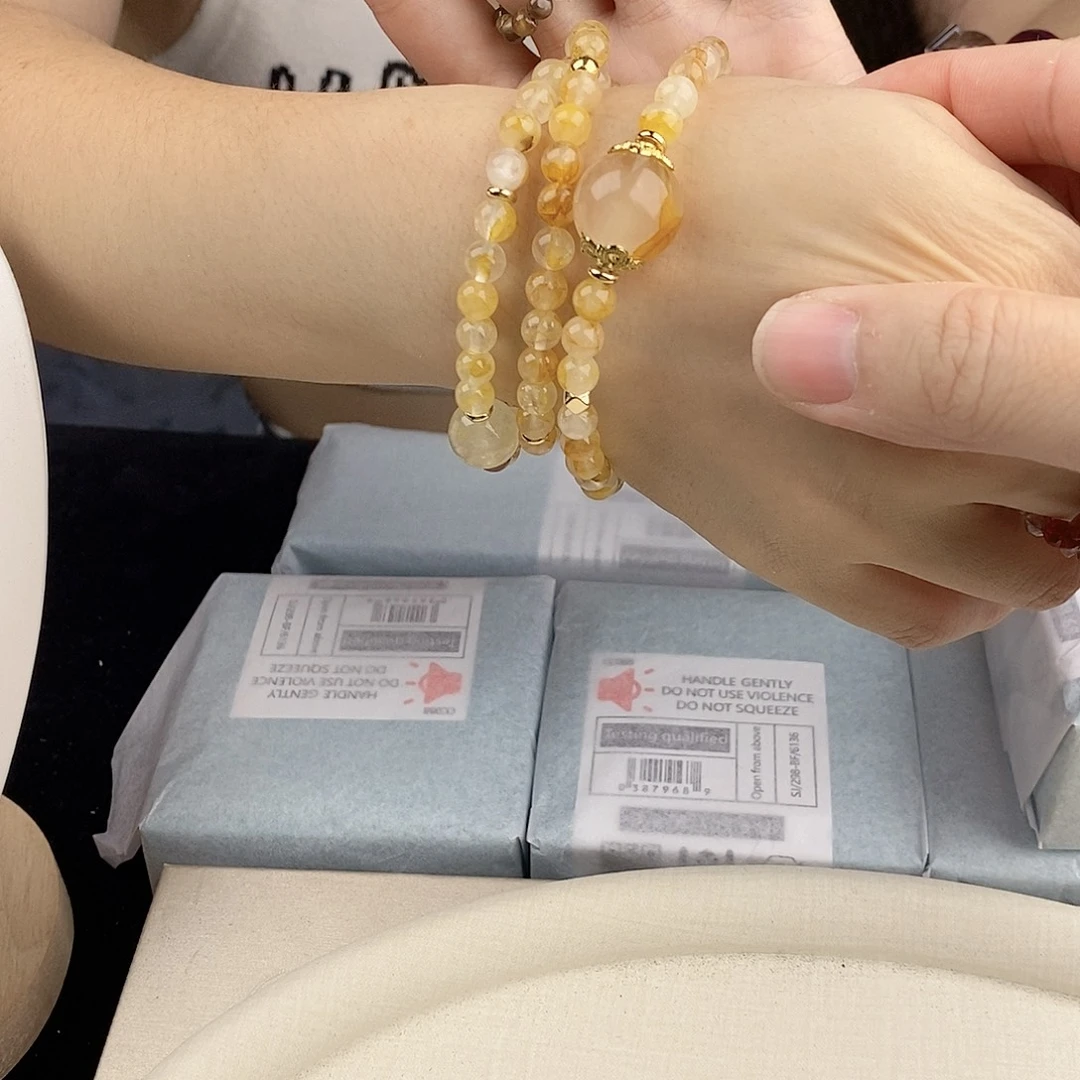 手链银S925镀金镶嵌水晶