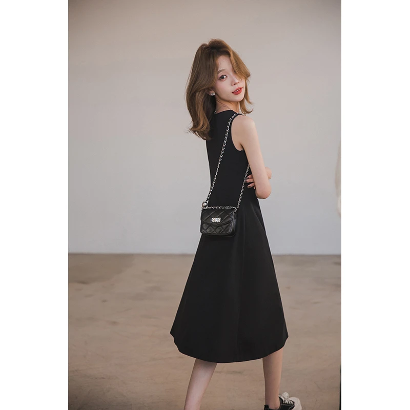 【季末折扣】小谷粒背心裙内搭连衣裙女背心吊带a字小黑裙