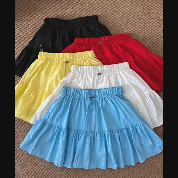 夏季韩风荷叶边短裙半身裙