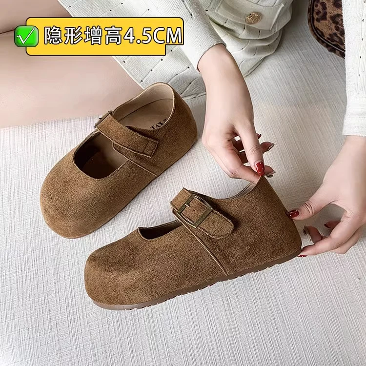 松糕厚底勃肯鞋丑萌玛丽珍单鞋女2025时尚防滑复古百搭平底休闲鞋