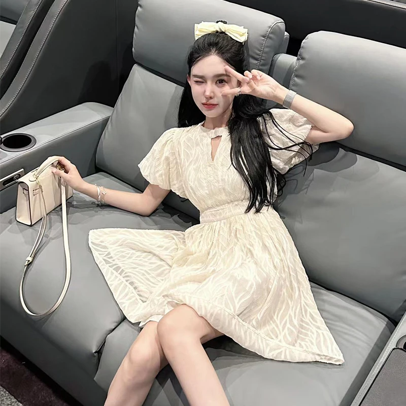 【初恋裙】简约甜美网纱质感小众优雅显瘦时尚连衣裙/ULI3596