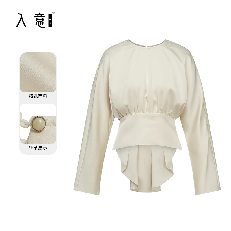 【入意】2025春季新款雪纺衫女气质设计感小众法式上衣收腰长袖衬衫