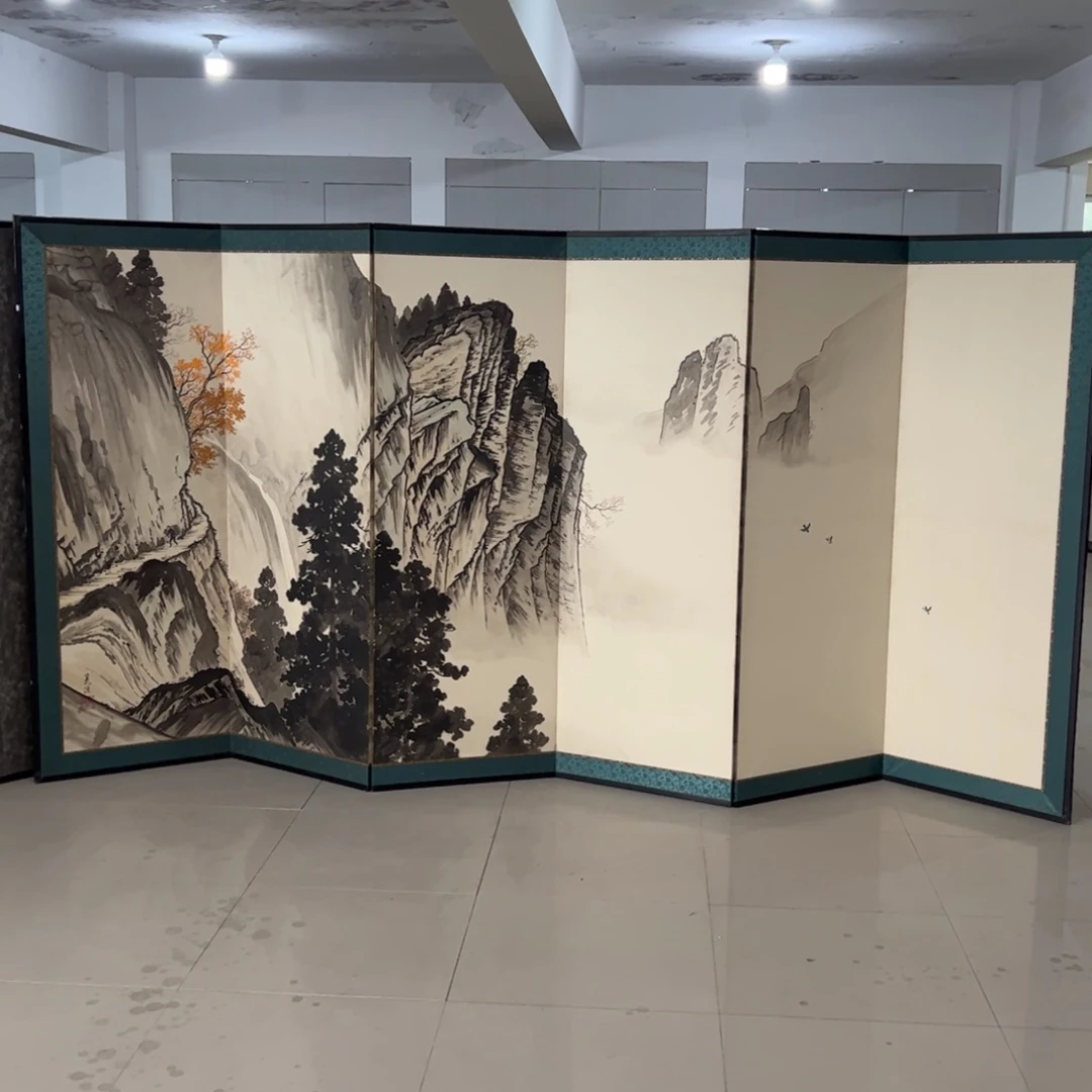 绘画屏风框画茶空间设计