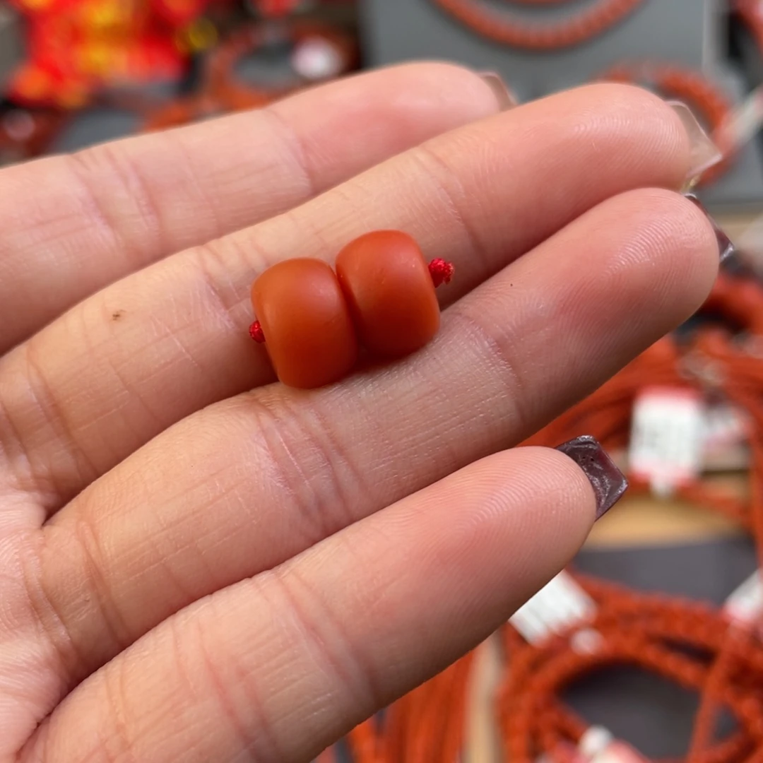 南红玛瑙老型对珠未镶嵌8****0