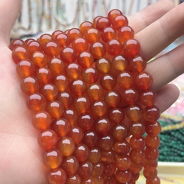 玛瑙/玉髓珠宝半成品未镶嵌一条10mm左右福利玛瑙珠