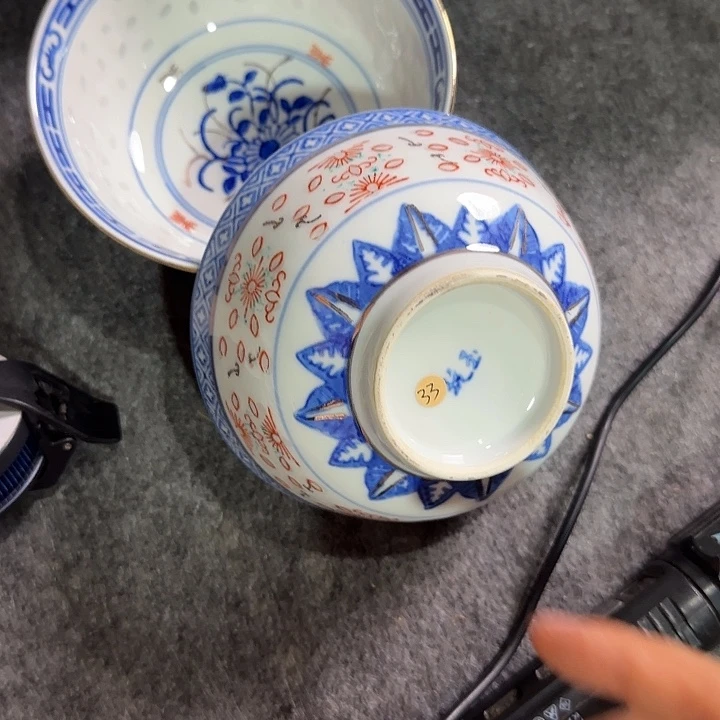 瓷片景德镇两个花心加菜