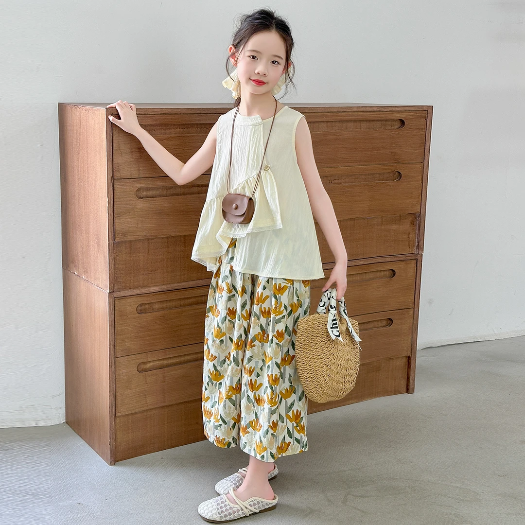 女童套装夏季清新甜美2025新款中大童小女孩夏装两件套潮韩版宽松