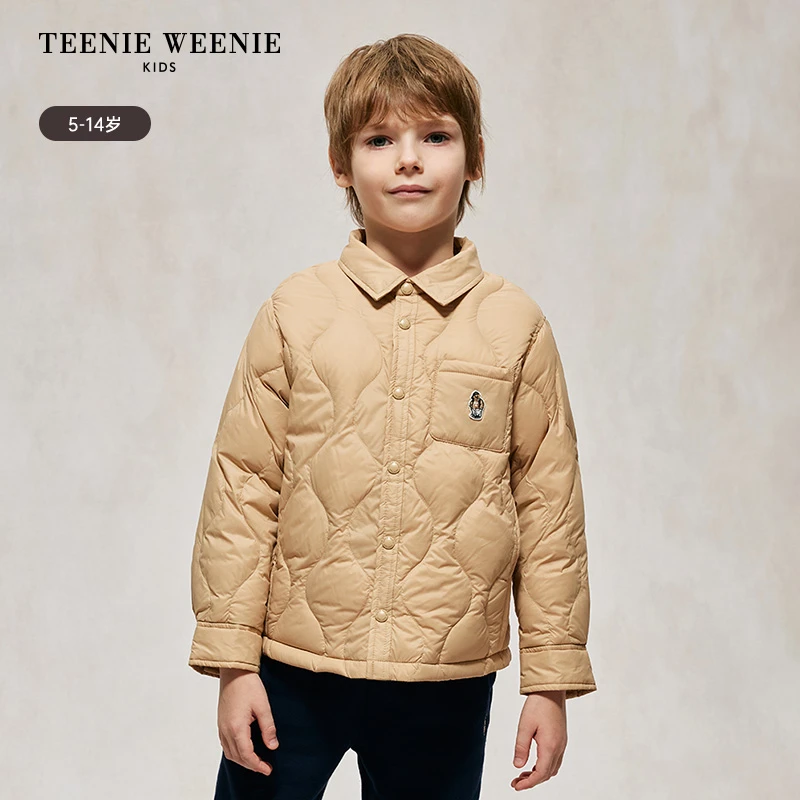TeenieWeenie Kids小熊童装24冬翻领短款夹克羽绒服TKJD24OT03R