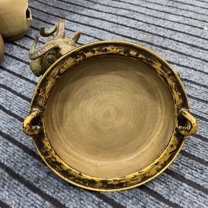 盘贺*伦汝窑包金盘汝窑包金盘