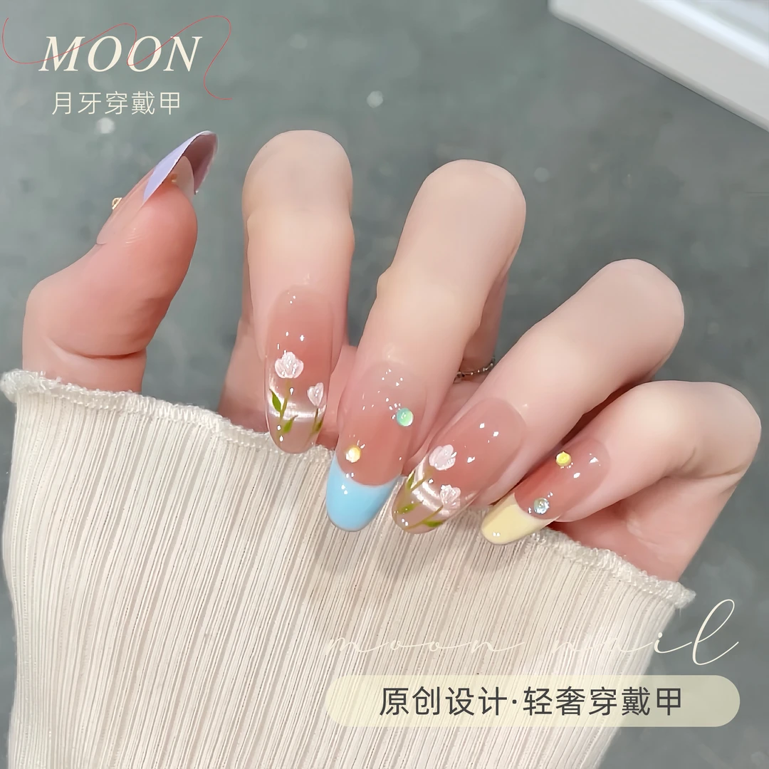 【春日绘梦】春日氛围感手绘高级纯手工穿戴甲美甲